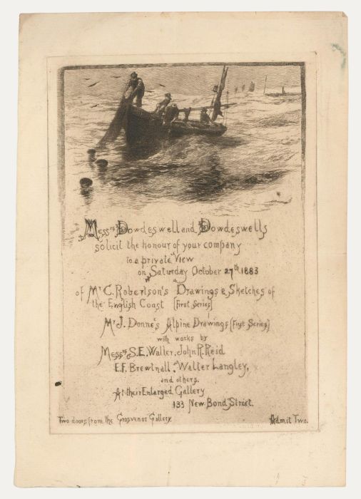 1883 Etching - Dowdeswell and Dowdeswell's Gallery Invitation