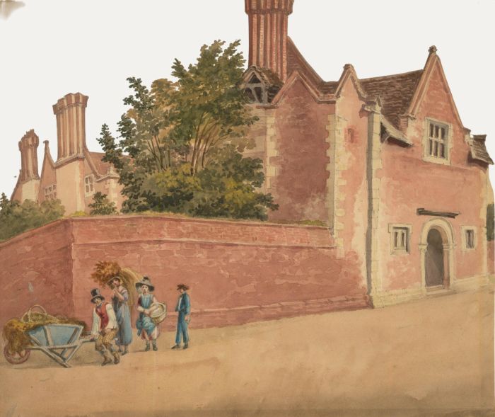 19th Century Watercolour - Bringing Home Harvest Goods