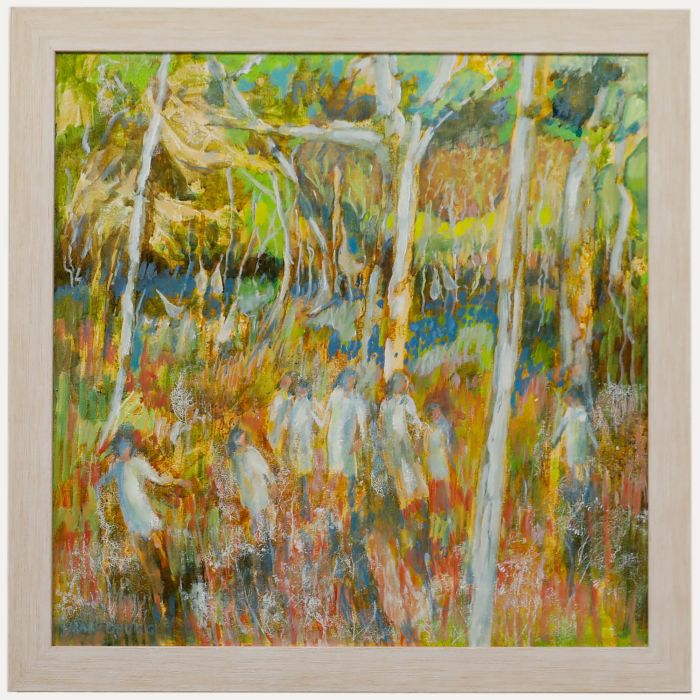 Mary Chugg (1935-2024) - Framed Contemporary Oil, Exploring Woodland
