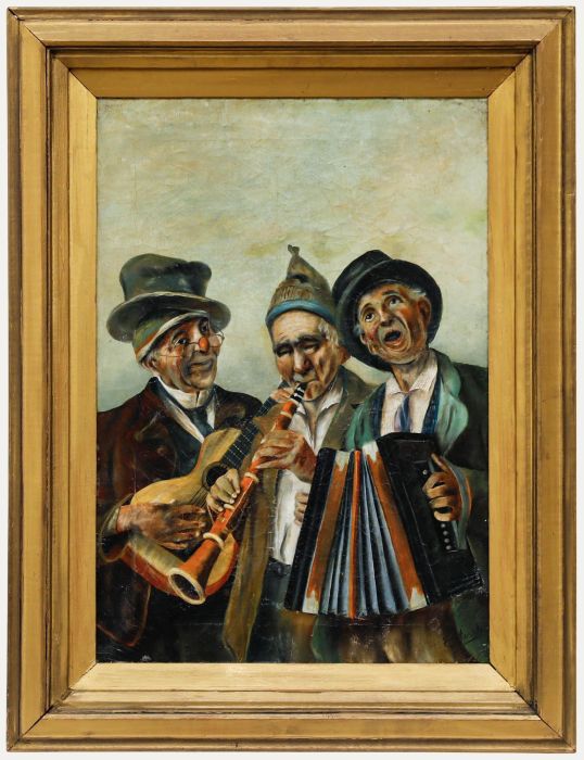 After Vincenzo Busciolano - Framed Late 19th Century Oil, Italian Troubadours