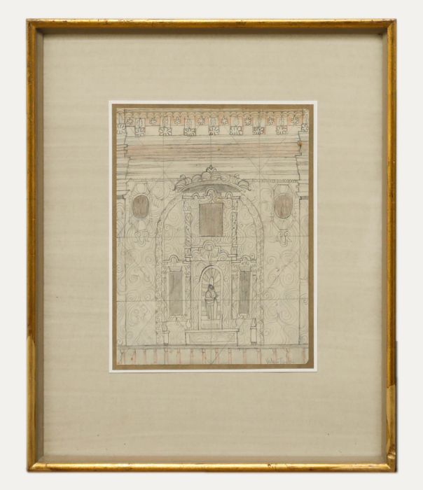Valerie Thornton (1931-1991) - 20th Century Graphite Drawing, Mexican Facade