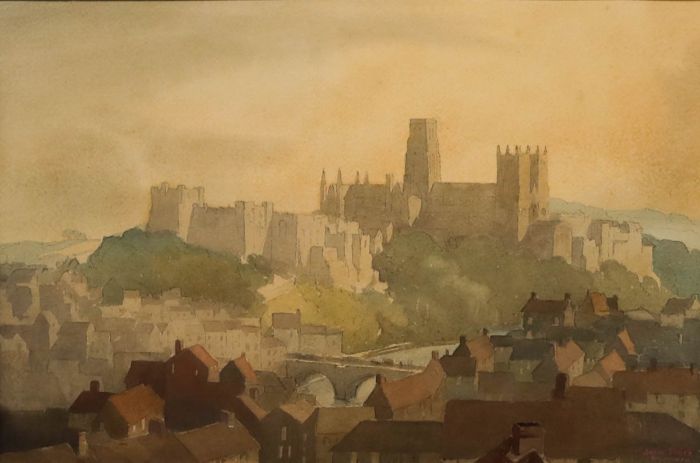 John Edmund Mace (1889-1952) - Framed Watercolour, View of Durham 