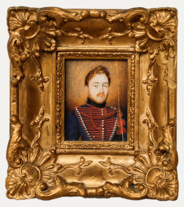 19th Century Watercolour - Gentleman in Cavalry Uniform