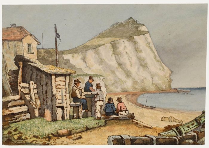 Mid 19th Century Watercolour - Fishermen at Rest