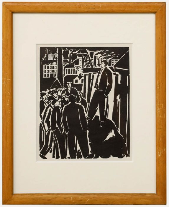 Frans Masereel (1889-1972) - Framed Woodcut, The Passion of Man No.19