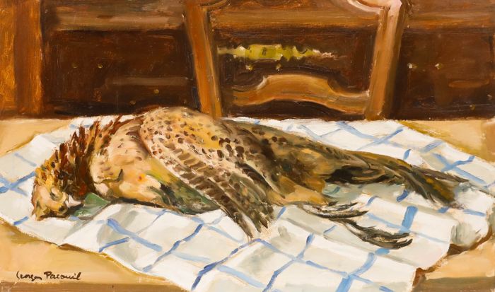 Georges Pacouil (1903-1996) - Mid 20th Century Oil, Still Life of a Hen Pheasant
