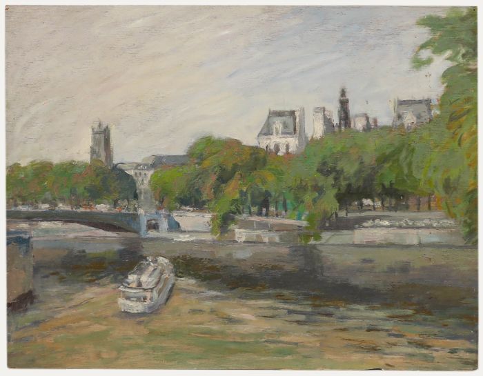 Simon Goldberg (1916-2002) - Mid 20th Century Oil, View of the Seine
