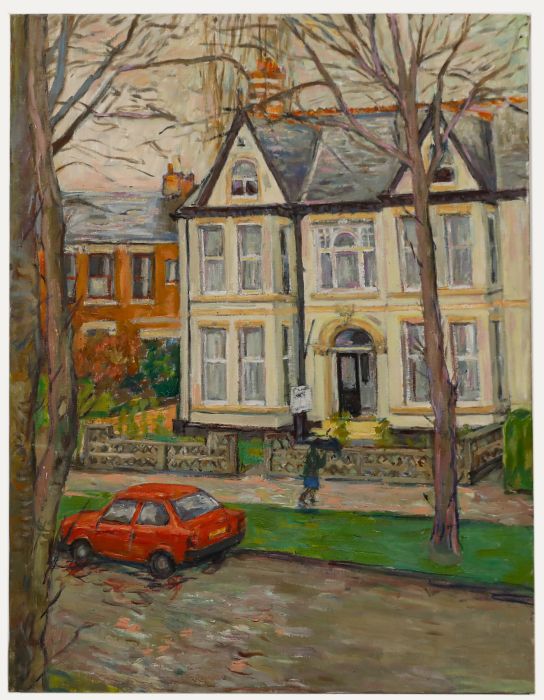 Simon Goldberg (1916-2002) - 20th Century Oil, Suburban Street in Winter