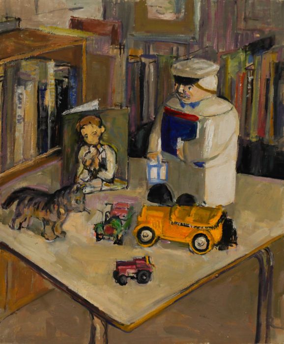 Simon Goldberg (1916-2002) - 2000 Oil, Still Life with Children's Toys