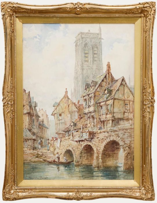 Pierre Le Boeuff (fl.1899-1920) - Late 19th Century Watercolour, Canal Scene