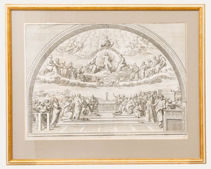 After Raphael (1483-1520) - Engraving, Disputation of the Holy Sacrament