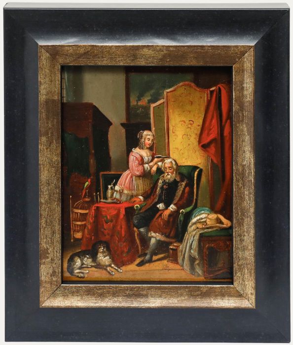 Dutch School Late 19th Century Oil - In the Parlour