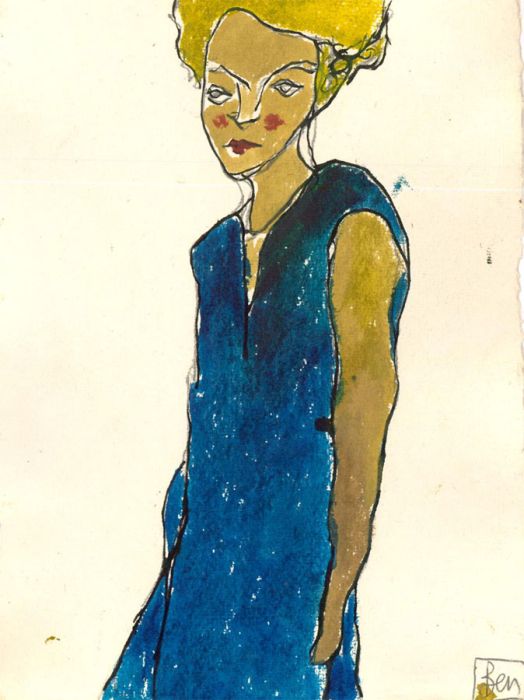 Ben Carrivick - Contemporary Watercolour, Blue Dress