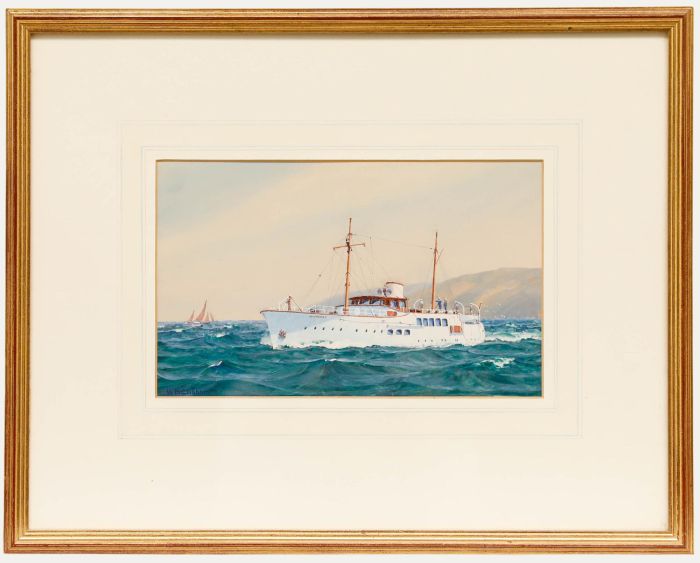William Barclay Clibborn - Early 20th Century Gouache, A Classic Luxury Yacht