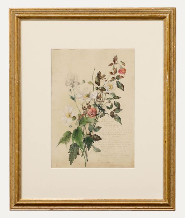 English School Late 19th Century Watercolour - Wild Roses
