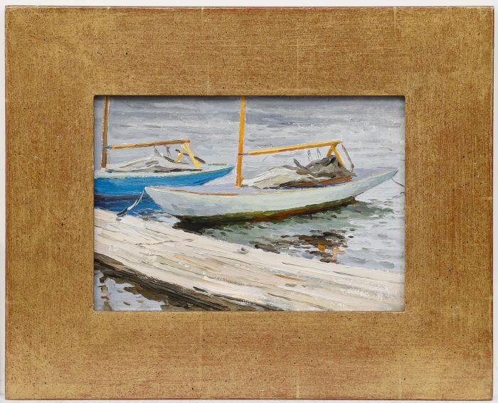 Leonid Petrovitch Baikov (1918-1994) - Mid 20th Century Oil, At The Dock