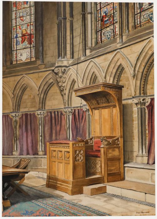 Fred Whiteman - Mid 20th Century Watercolour, The Bishop's Cathedra