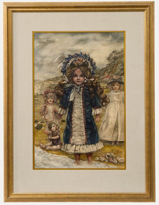 Elizabeth Sorrell RWS (1916-1991) - Framed Watercolour, A Day at the Seaside 