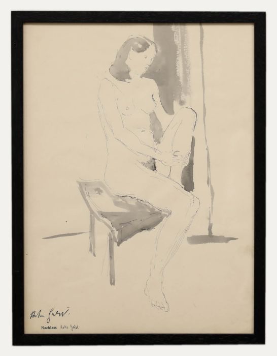 Anton Gold (1914-1970) - Mid 20th Century Watercolour, Seated Nude