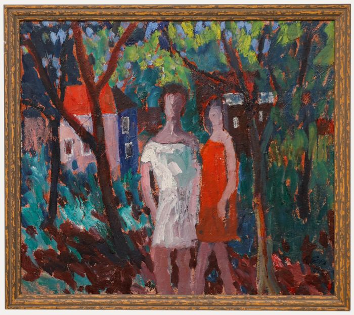 Anton Gold (1914-1970) - 1962 Oil, Women of the Woods