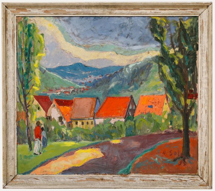 Anton Gold (1914-1970) - 1959 Oil, Swabian Village