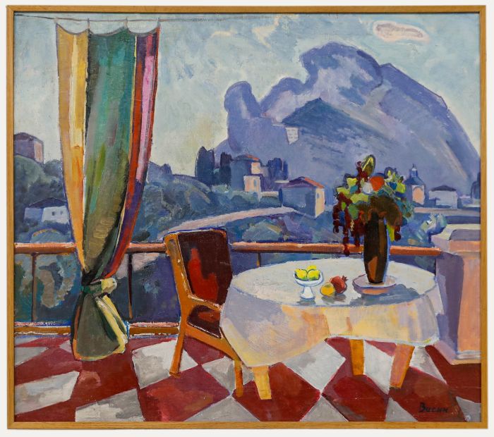 Viktor Fedorovitch Vassine (1919-1997) - Framed Oil, Still Life on the Terrace 
