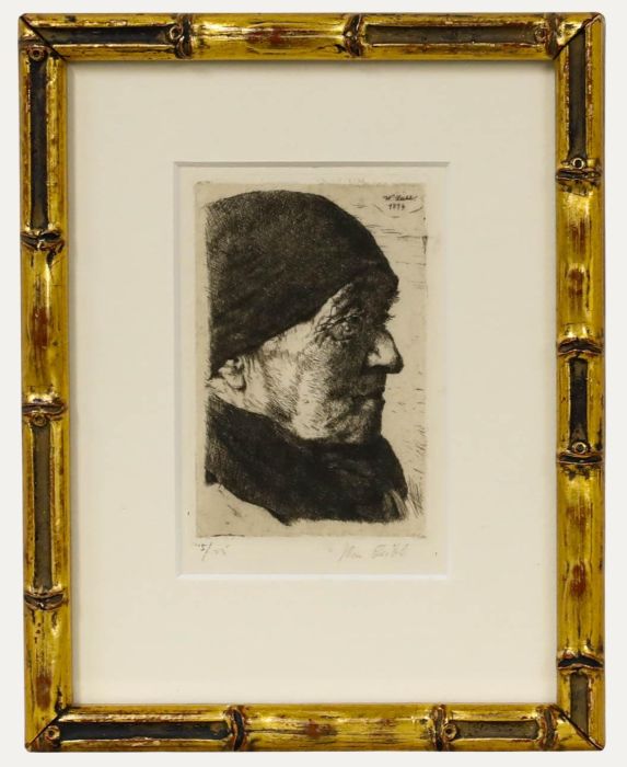 Wilhelm Leibl (1844-1900) - 1874 Etching, Portrait of an Elderly Woman II