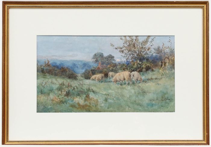 Wilfred Robert Coast (1884-1950) - Framed Watercolour, Home Pastures-Pelham Vale