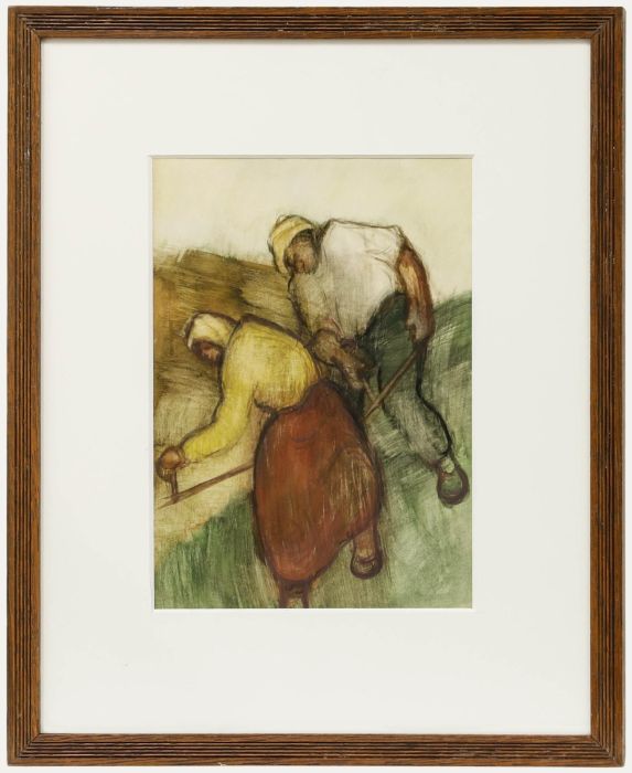Josef Neukirch (1896-1953) - Early 20th Century Gouache, Working The Field