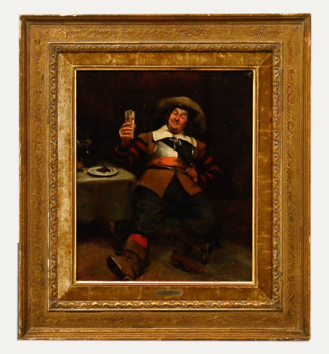 Albert William Holden (1848-1932) - Framed Oil, A Toasting Cavalier
