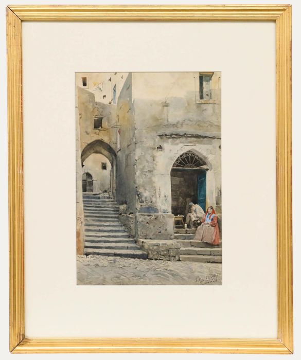 Peter Woltze (1860-1925) - Early 20th Century Watercolour, The Steps