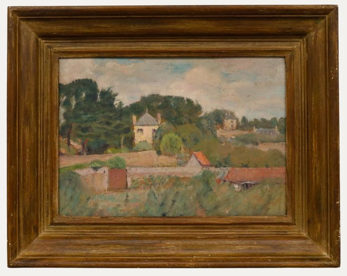 Cecile Hertz-Eyrolles (1875-1974) - Framed Oil, Allotment Gardens