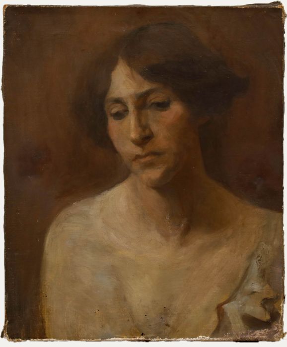 Cecile Hertz-Eyrolles (1875-1974) - Mid 20th Century Oil, Pensive Look