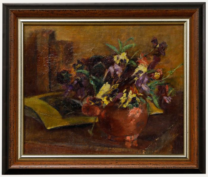 Cecile Hertz-Eyrolles (1875-1974) - Framed Oil, Still Life of Violas