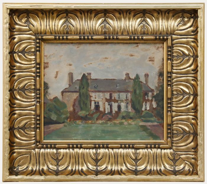 Cecile Hertz-Eyrolles (1875-1974) - Framed Mid 20th Century Oil, Chateau Gardens