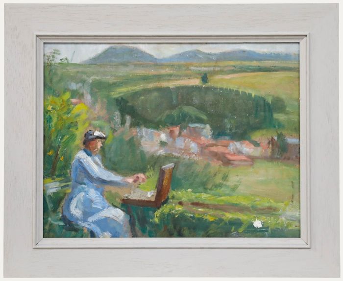 Cecile Hertz-Eyrolles (1875-1974) - Framed Oil, L'artiste en plein air