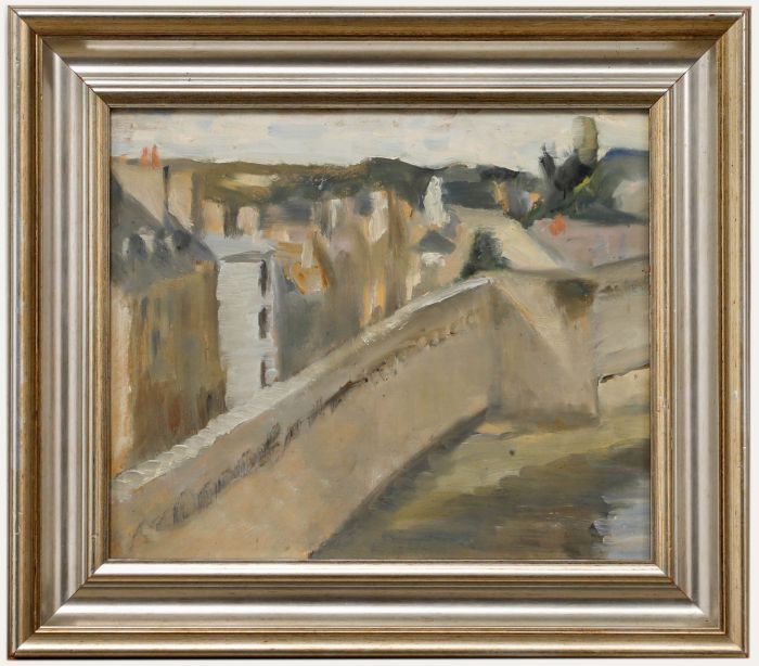 Cecile Hertz-Eyrolles (1875-1974) - Framed Oil, View From The Ramparts 