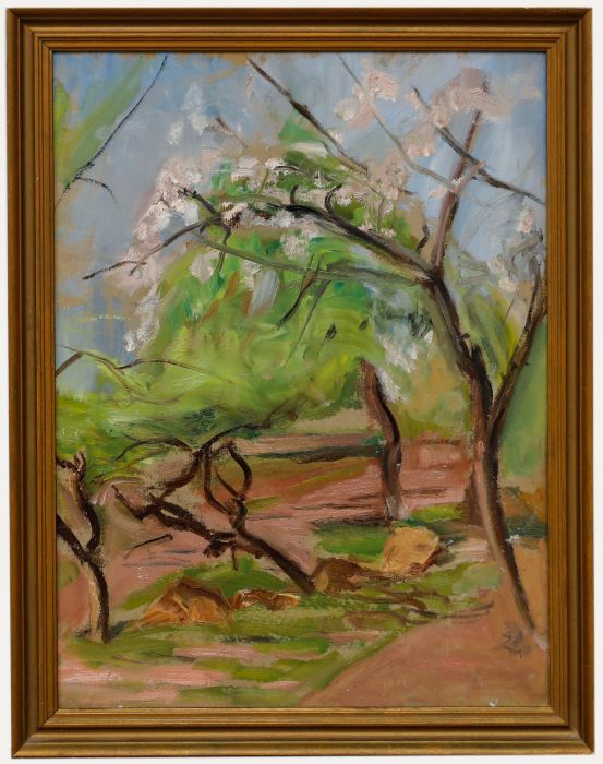 Cecile Hertz-Eyrolles (1875-1974) - Framed Mid 20th Century Oil, White Blossom