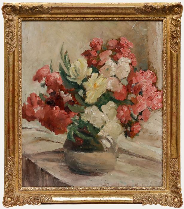 Cecile Hertz-Eyrolles (1875-1974) - Mid 20th Century Oil, Pink Bouquet