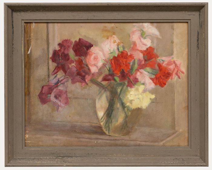 Cecile Hertz-Eyrolles (1875-1974) - Mid 20th Century Oil, Spring Flowers in Vase