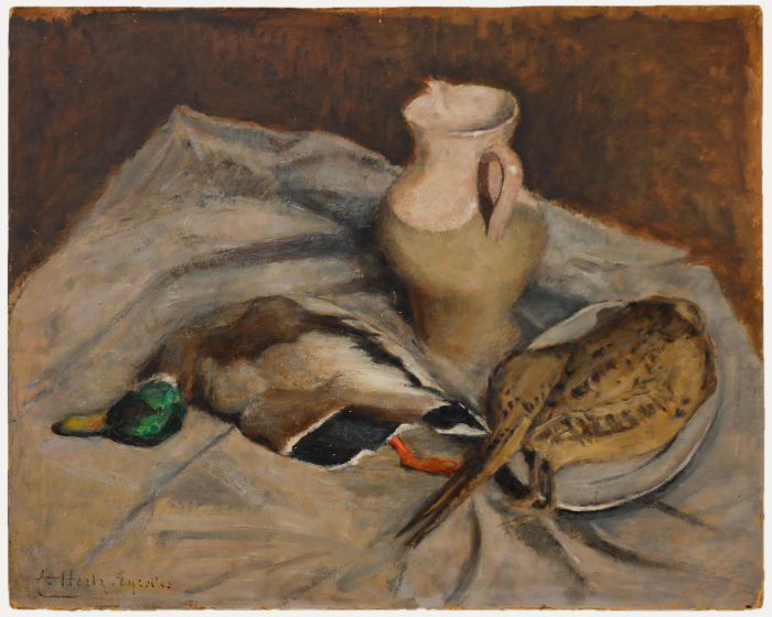 Cecile Hertz-Eyrolles (1875-1974) - Mid 20th Century Oil, Still Life of Poultry