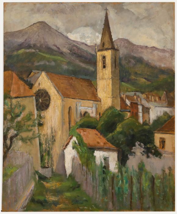 Cecile Hertz-Eyrolles (1875-1974) - Oil, Village In The Mountains 