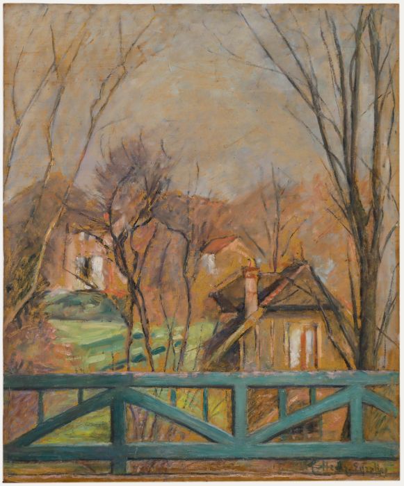 Cecile Hertz-Eyrolles (1875-1974) -  Oil, View From The Blue Bridge