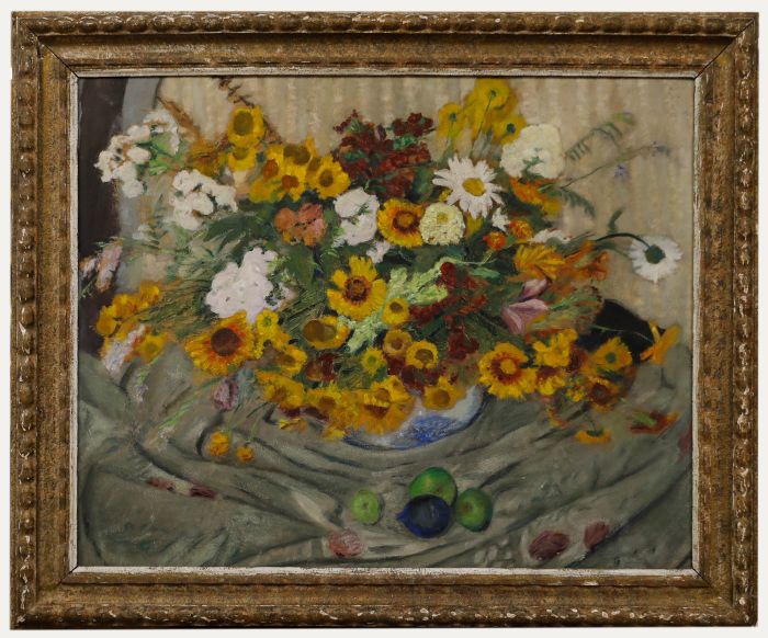 Cecile Hertz-Eyrolles (1875-1974) - Large Mid 20th Century Oil, Ode To Wildflowers