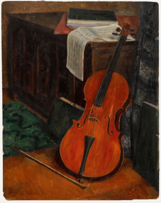 Cecile Hertz-Eyrolles (1875-1974) - Mid 20th Century Oil, The Cello