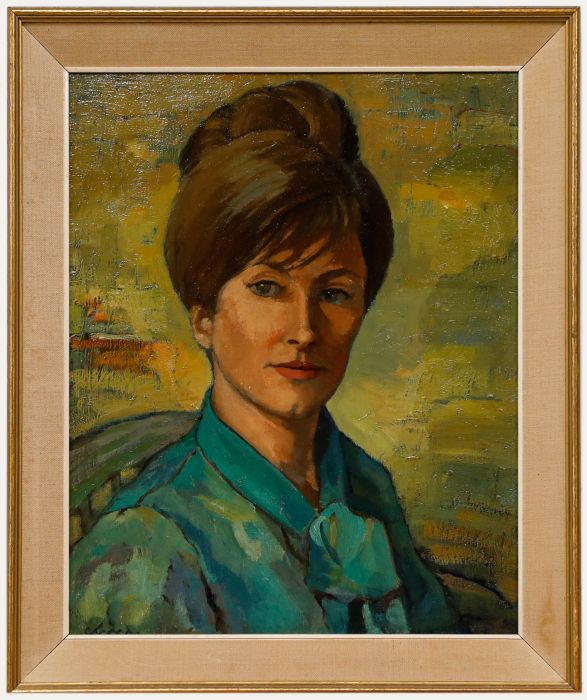 Chard - Framed Mid 20th Century Oil, Portrait of Joan Francies
