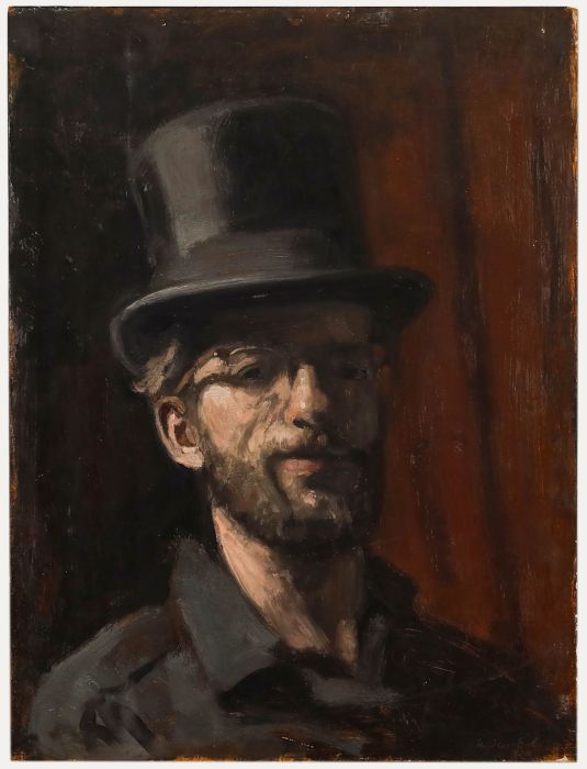 George Weissbort (1928-2013) - 1966 Oil, Self Portrait In A Top Hat