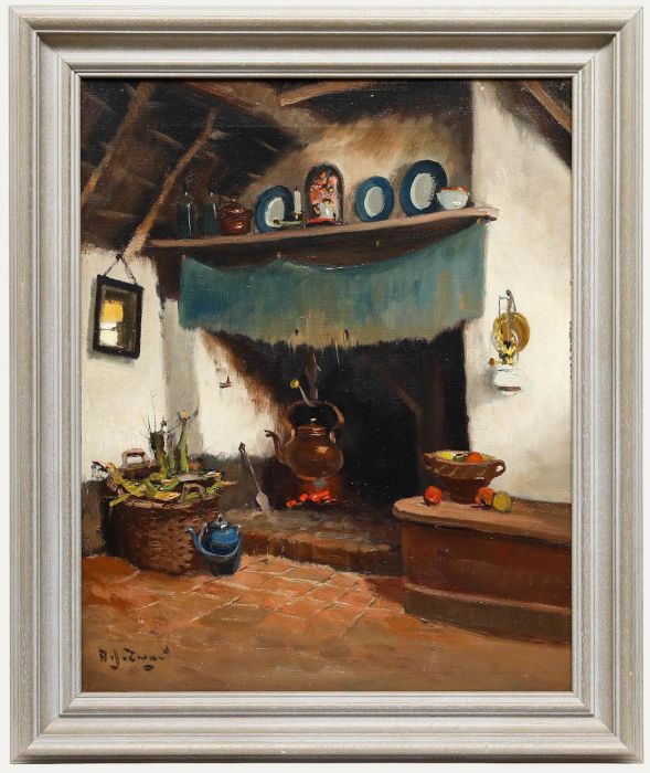 Adrianus Johannes Zwart (1903-1981) - Oil, Interior Lage Mierde 