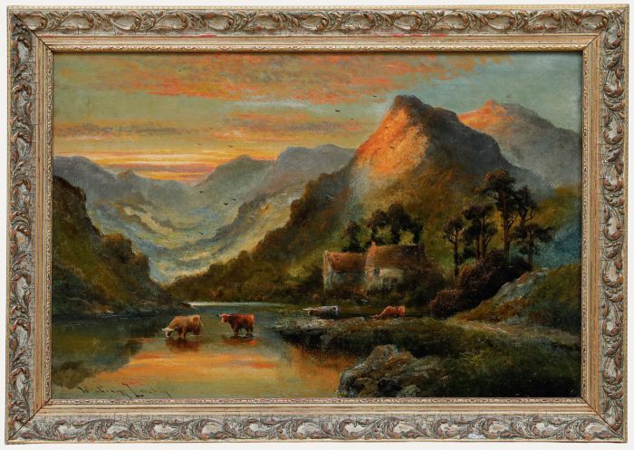 William Langley (fl.1880-1920) - Framed Early 20th Century Oil, A Drink at Dusk