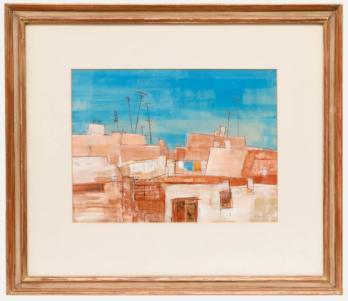 Beverley Peter Meyers (1949-2016) - 1983 Mixed Media, Suburban Rooftops